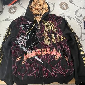 Vintage Christian Audigier Hoodie Size XL, excellent condition!